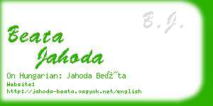 beata jahoda business card